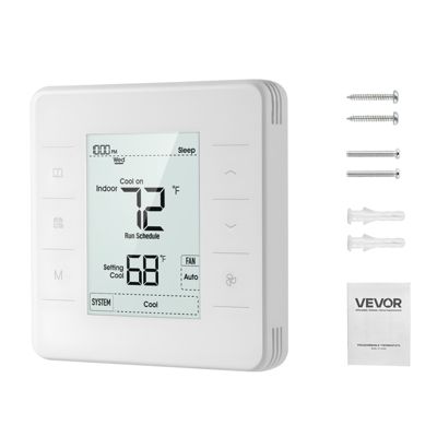 Thermostat Programmable Domestique 7 Jours VEVOR avec Écran Rétroéclairé Thermostat pour Pompe à Chaleur Climatiseur