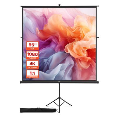 Vevor Écran De Projection Avec Trépied 178x178 Cm 4k Hd 1:1 Grand Angle 160° - vue 2