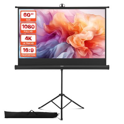 Vevor Écran De Projection Avec Trépied 152,4 Cm 4k Hd 16:9 Grand Angle 160° - vue 2