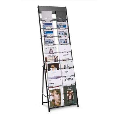 VEVOR Présentoir à brochures sur pied en métal 20 pochettes pour magazines