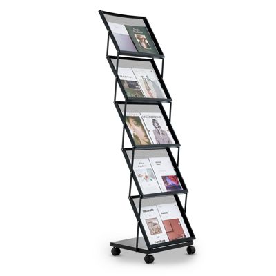 VEVOR Présentoir à brochures pliable et mobile 5 niveaux sur pied pour magazines