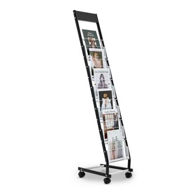 VEVOR Présentoir à brochures 6 niveaux sur pied avec roulettes pour magazines