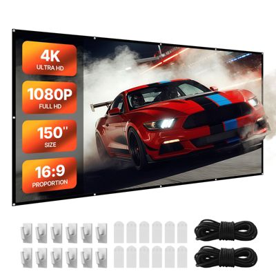 Vevor Écran De Projection Mural 3810 Mm 16:9 4k 1080 Hd Pour Cinéma Domicile - vue 2