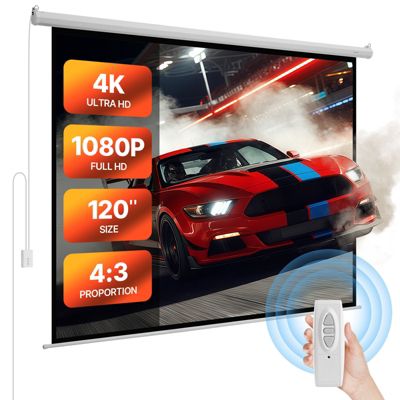 Vevor Écran De Projection Motorisé 3048 Mm 4:3 1080 Hd Pour Cinéma Domicile - vue 2