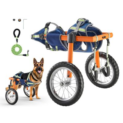 VEVOR Fauteuil Roulant Réglable pour Chien Pattes Arrières Chariot à 2 Roues L