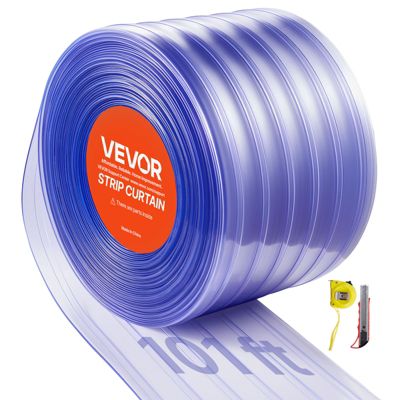 VEVOR Rideau Lanière PVC Rouleau en Plastique Nervuré pour Portes 30,8x0,3 m