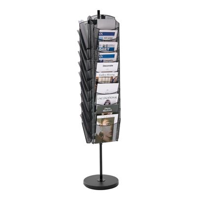VEVOR Présentoir à brochures rotatif sur pied en maille 4 niveaux 30 pochettes