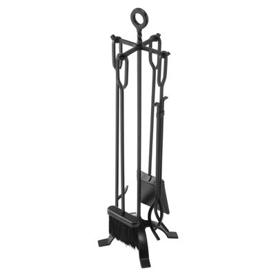 VEVOR Ensemble d'outils de cheminée 5 en 1 support pince pelle brosse tisonnier