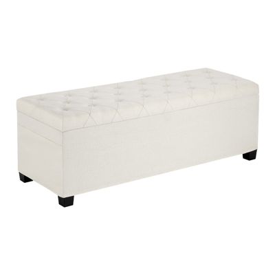 VEVOR Banc coffre de rangement pouf bout de lit en lin avec cadre en métal