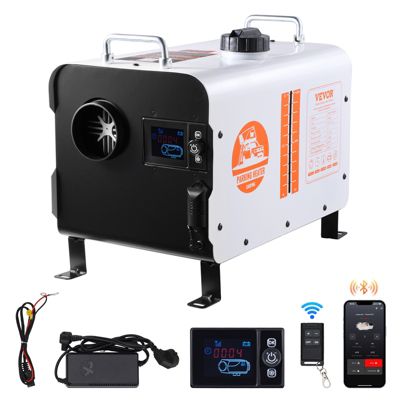 VEVOR Chauffage diesel 8kW tout en un 12 24V contrôle Bluetooth télécommande écran alarme CO portable.