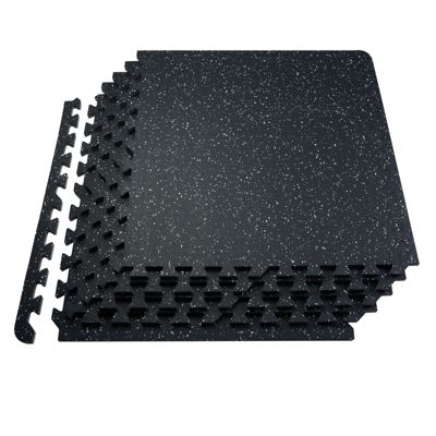 VEVOR Tapis de sol salle de sport 0.56" 25 carreaux caoutchouc EVA 24"x24" couverture 100 pi² et .