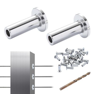 VEVOR Manchons de protection acier inox T316 pour câble métallique 18 po 121PCS