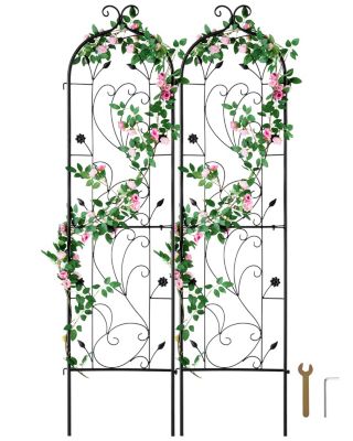 Treillis Jardin pour Plantes Grimpantes VEVOR 38 x 152 cm Treillis Fleurs de Jardin en Métal Antirouille Extérieur 2 pcs