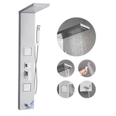 VEVOR Colonne douche inox avec pommeau pluie panneau 5 fonctions 2 jets corps douchette main et bec baignoire.