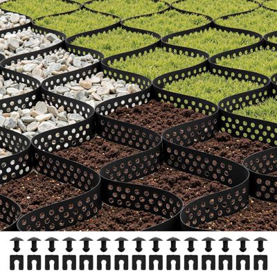 Stabilisateur de Gravier VEVOR 10 x 3 Grille de Stabilisation de Sol Géocellulaire Profondeur 5 cm Retenue de Gazon au Sol Stable