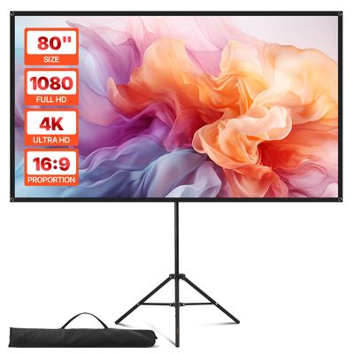 Vevor Écran De Projection Avec Trépied 203,2 Cm 4k Hd 16:9 Grand Angle 160° - vue 2