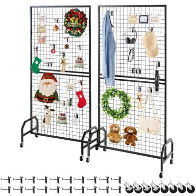VEVOR Grille d'Exposition sur Pied Présentoir Grillagé 2PCs de 898x1798 cm