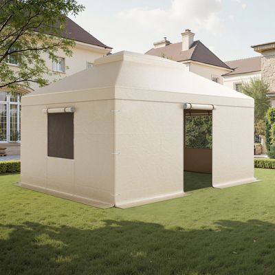 VEVOR Housse de Gazebo Hiver à Toit Rigide Double 3 66 x 4 9 Fenêtres Maille - vue 10