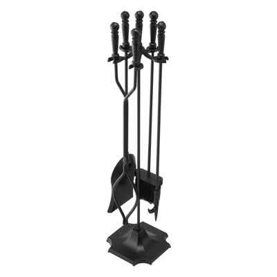 VEVOR Ensemble d'outils de cheminée 5 en 1 support pince pelle brosse tisonnier