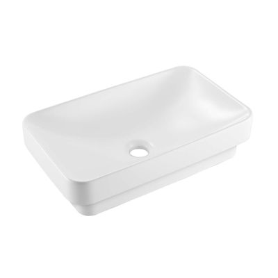 Lavabo de Salle de Bain Semi encastré VEVOR Vasque Rectangulaire en Céramique 490 x 305 mm