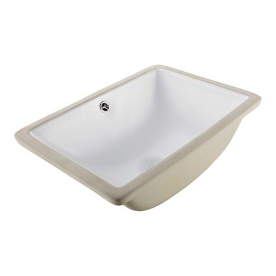 Lavabo de Salle de Bain sous Plan VEVOR 460 x 330 mm Vasque Rectangulaire en Céramique Évier Moderne à Encastrer