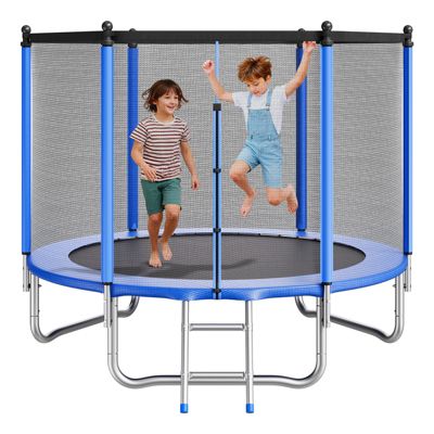 VEVOR Trampoline de jardin extérieur rond 244 x 244 cm charge 120 kg pour enfant