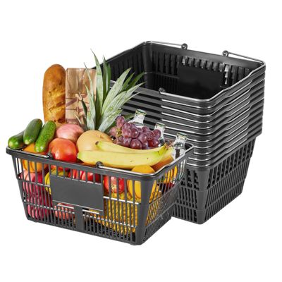 VEVOR Panier Courses Plastique Empilable 12 PCS 21 Poignées Métalliques - vue 10