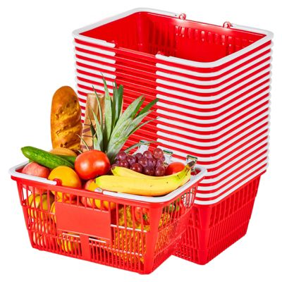 VEVOR Panier de Courses en Plastique Panier à Provisions à Anses 21 Lot de