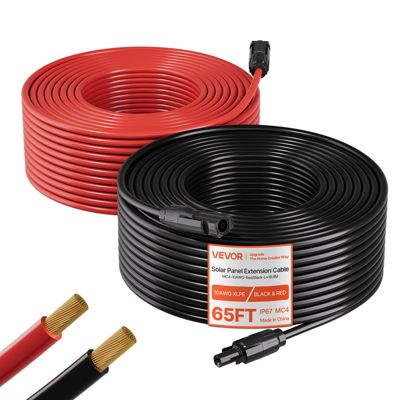 VEVOR Rallonge Panneau Solaire Câble Extension 6 mm² 19 81 avec Connecteur MC4