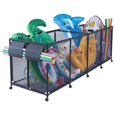 VEVOR Panier Rangement Flotteur Piscine Stocker Bouée 262x81 5x89 cm Tube Acier