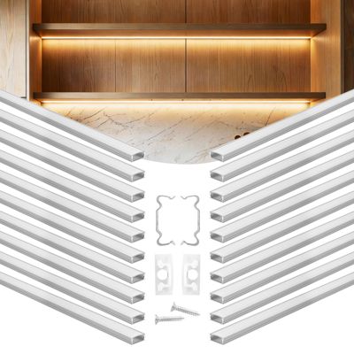 VEVOR Profilé Aluminium LED Canal U pour Ruban LED 2 Lot de 20 Diffuseur Opale