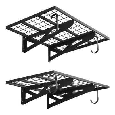 VEVOR Étagère Murale Garage Rangement 2 Niveaux 91 4x62 cm Charge Totale 227 kg - vue 10