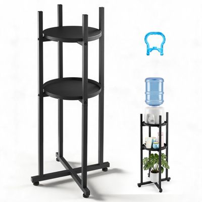 VEVOR Support de Bonbonne d'Eau 2 Niveaux avec Étagère de Rangement Amovible