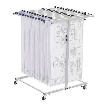 VEVOR Support Mobile pour Plans en Acier Rack Réglable Pinces Non Inclus