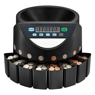 VEVOR Compteuse Trieuse Pieces 8 Valeurs Ecran LED 850 Pcs Machine Compter 147 Pcsmin Traitement Lots Monnaie