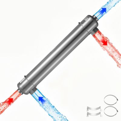 VEVOR Échangeur de Chaleur Eau Eau pour Piscine 175 8 kW Inox Spa Bain à Remous