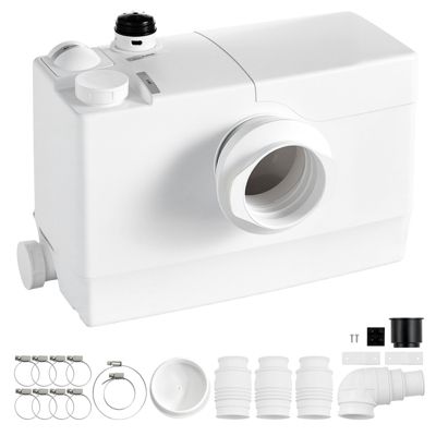 VEVOR Broyeur WC 200 /min Levage 10 Pompe Relevage Eaux Usees Toilettes Evier 4 Entrees