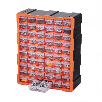 VEVOR Casier Rangement 60 Tiroirs Plastique Mural Empilable Garage Atelier Quincaillerie Petites Pieces