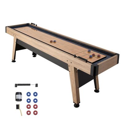 VEVOR Table Shuffleboard 2,7 m Bois Palets Americain Curling Metal Cire Brosse Plateau Resistant