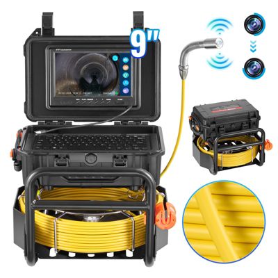 VEVOR Camera inspection 70m: auto-nivellement, emetteur 512Hz, compteur distance, ecran 9, IP68,carte 32 Go, pour conduits.