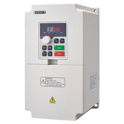 VEVOR Variateur fréquence 4 kW entrée monotriphasée sortie triphasée 0 2000 Hz pour moteur broche CNC contrôle vitesse.
