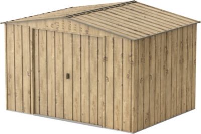 Abri de jardin en métal imitation bois DURAMAX 775m² + kit dancrage Epaisseur 033 mm