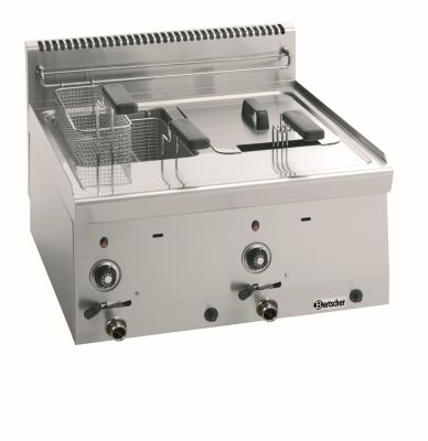 Friteuse a gaz professionnelle 600 mm - 2 cuves de 8 litres - Bartscher