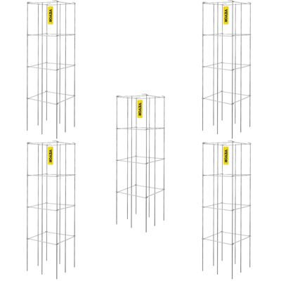 Cages à Tomates VEVOR 30x30x117 cm 5PCS Carrée Revêtement PVC Acier Légumes Grimpants Plantes Fleurs Fruits - vue 1
