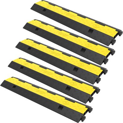 VEVOR Rampe câble lot de 5 2 canaux 101x24 5x5 cm charge 4989 kg caoutchouc PVC pour sol.