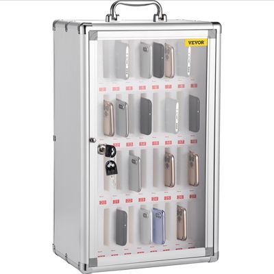 VEVOR Casier de Rangement Téléphone 36 Emplacements Cabine Verrouillable en Alliage d'Aluminium.