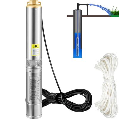 VEVOR Pompe Immergée Pompe à Eau pour Puits Inox 105 /min 62