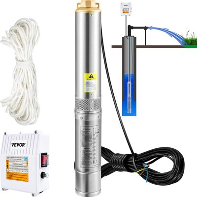 VEVOR Pompe Immergée Pompe à Eau pour Puits Inox 6600 /h 44