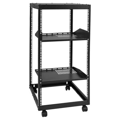 VEVOR Rack serveur cadre ouvert 20U, profondeur réglable 58,5-101,6 cm. Roulettes, pour équipements réseau.