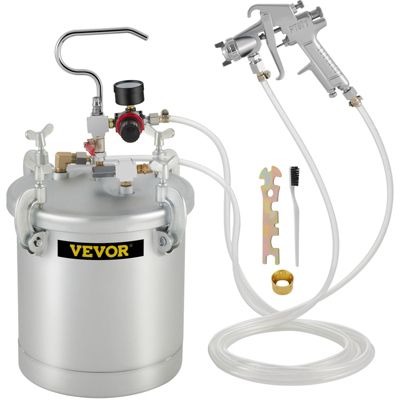 VEVOR Réservoir peinture pression pistolet. 2 tuyaux 3m étanchéité renforcée. Pour peinture.